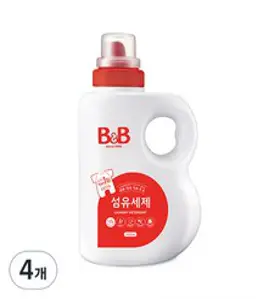 비앤비 섬유세제 본품, 1.5L, 4개